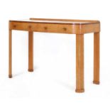 An Art Deco burr maple and walnut serving table,