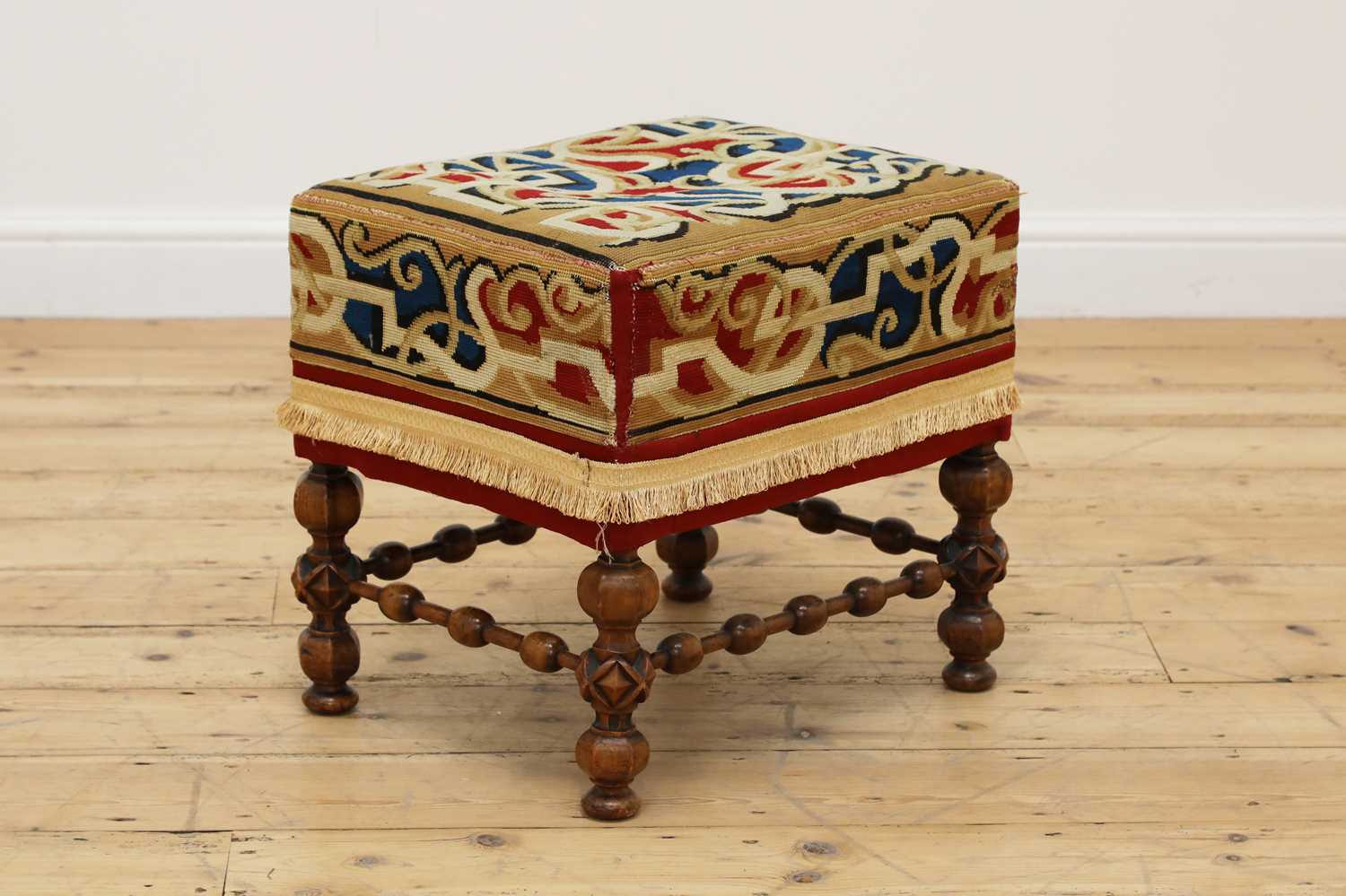 A walnut stool in the manner of A W N Pugin, - Image 2 of 4