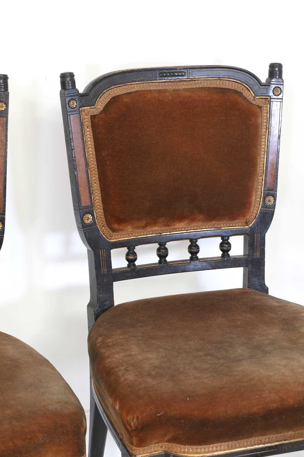 A set of four Aesthetic ebonised chairs, - Image 3 of 13