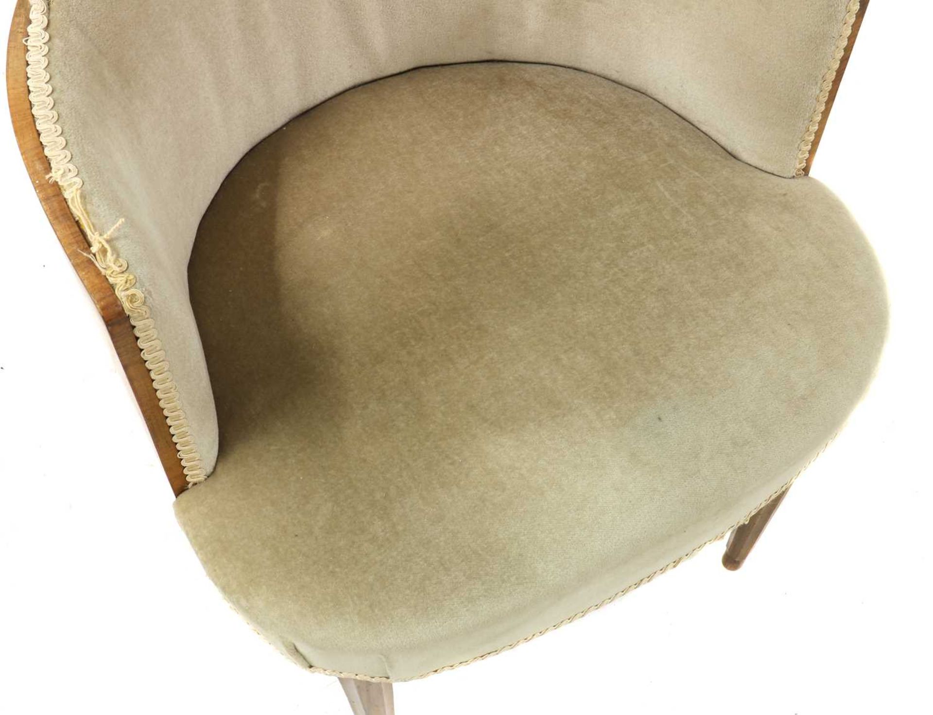 A pair of Art Deco walnut armchairs, - Bild 4 aus 4