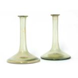 A pair of Loetz-style glass vases,