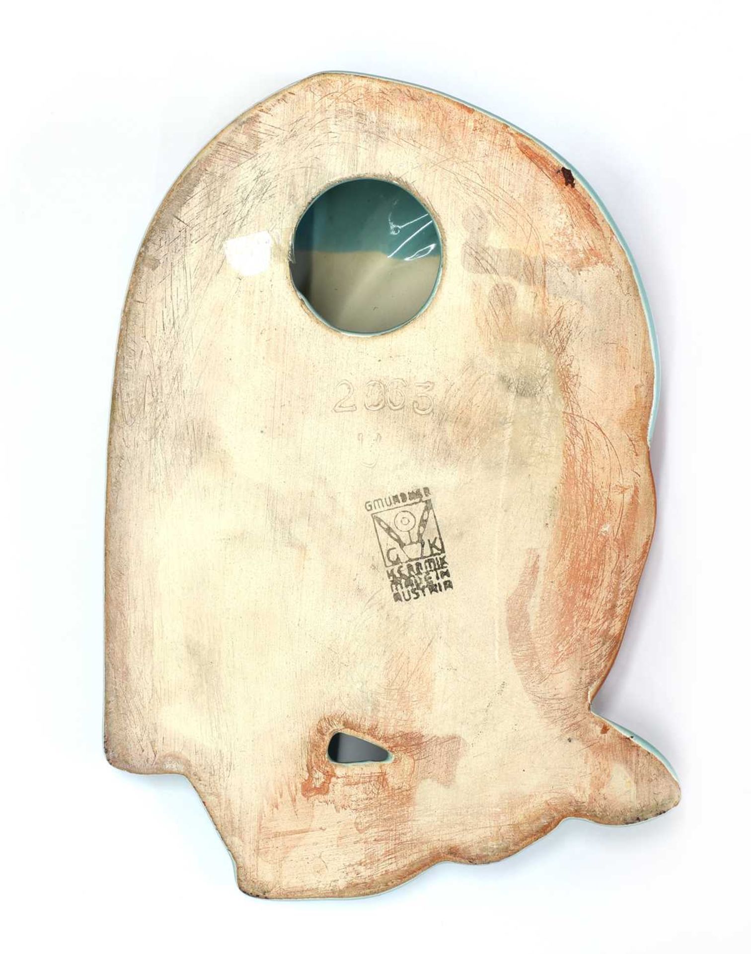A Gmundner Keramik pottery wall mask, - Bild 2 aus 2