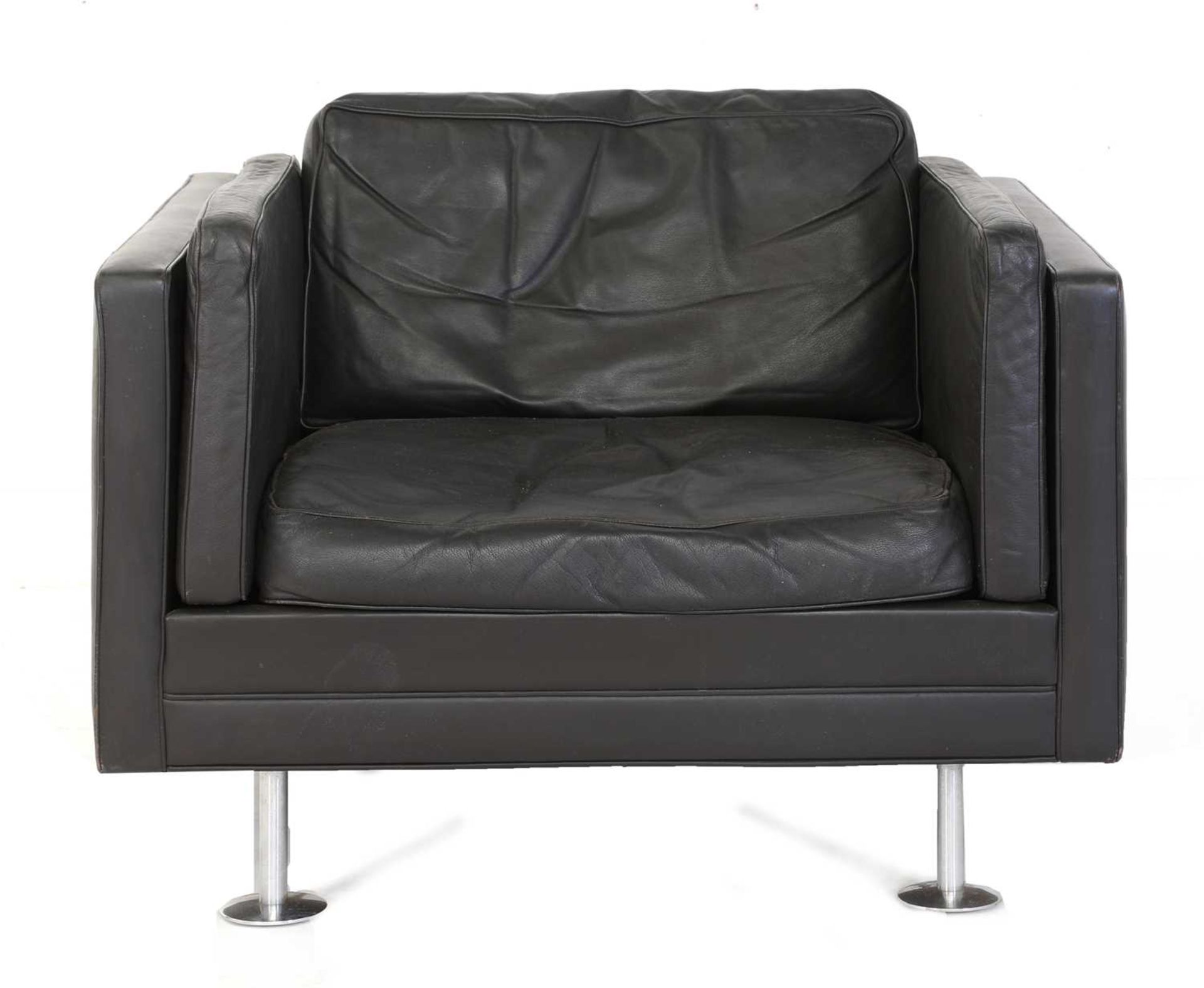A Danish 'Cubic' leather armchair, - Image 2 of 3
