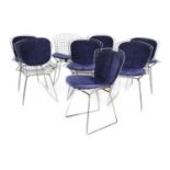 A set of eight 'Bertoia' wire chairs,