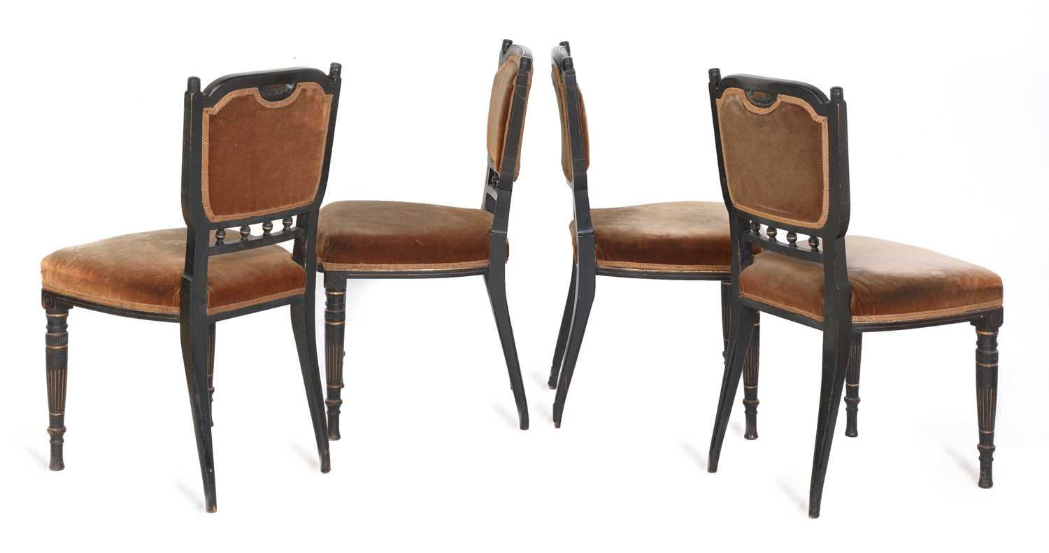 A set of four Aesthetic ebonised chairs, - Image 4 of 13
