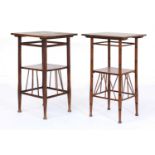 Two walnut side tables,