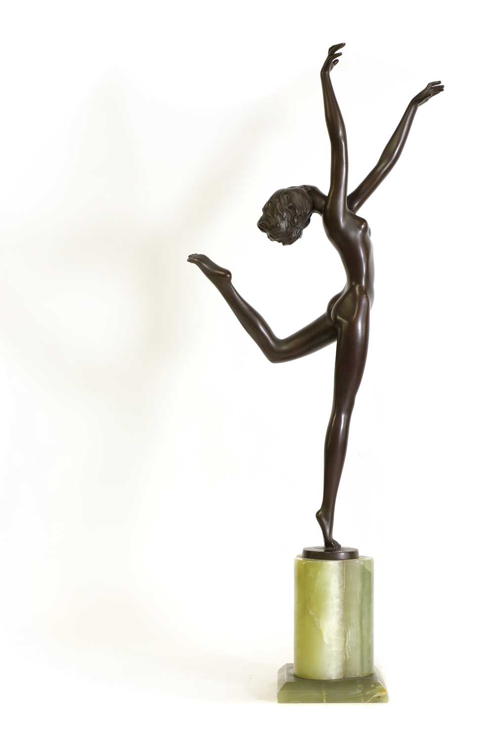 An Art Deco patinated bronze figure of a dancer, - Image 2 of 6