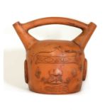 A Linthorpe pottery 'Peruvian' whistling flask,