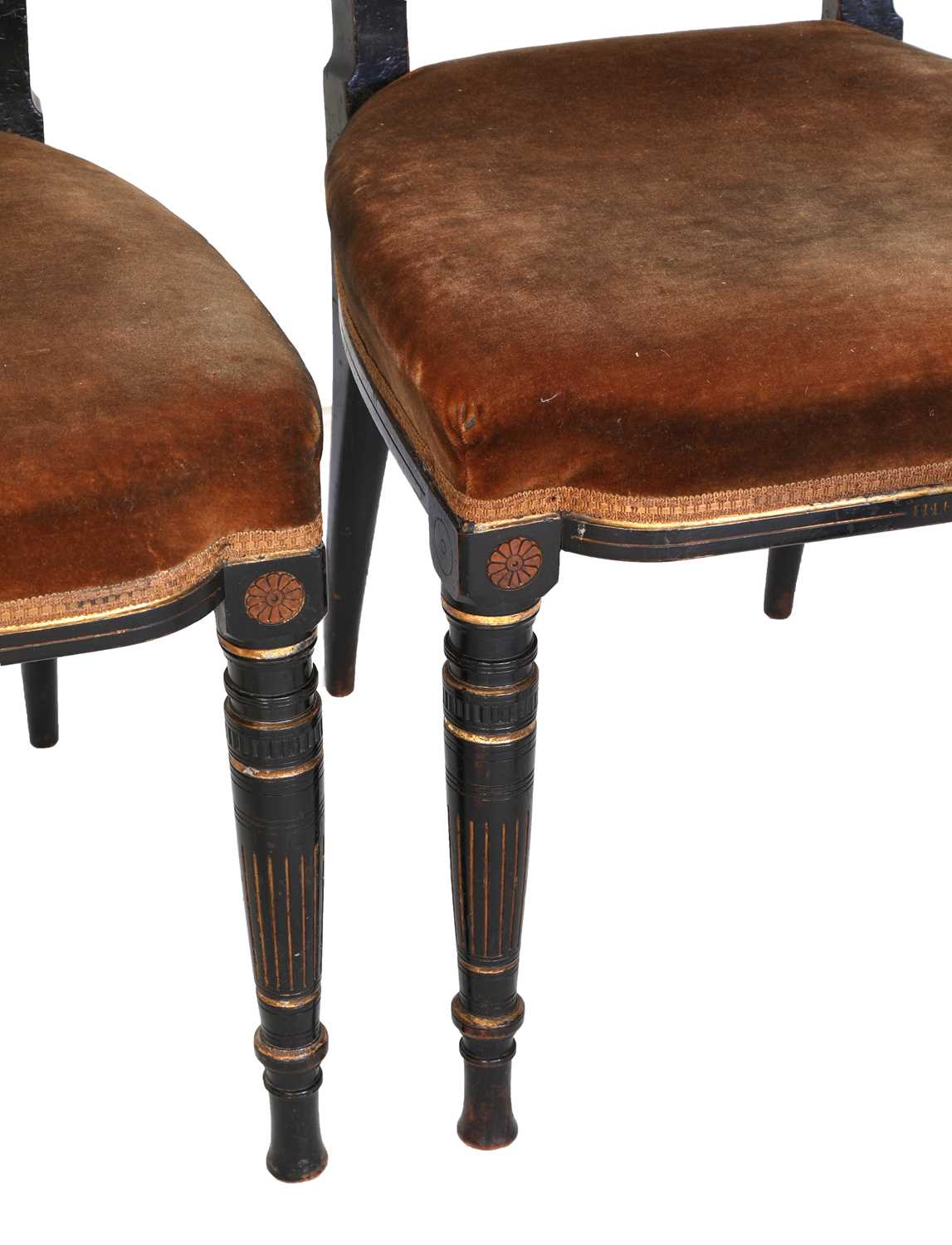 A set of four Aesthetic ebonised chairs, - Image 2 of 13