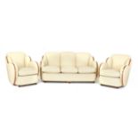 An Art Deco three-piece cloud suite,