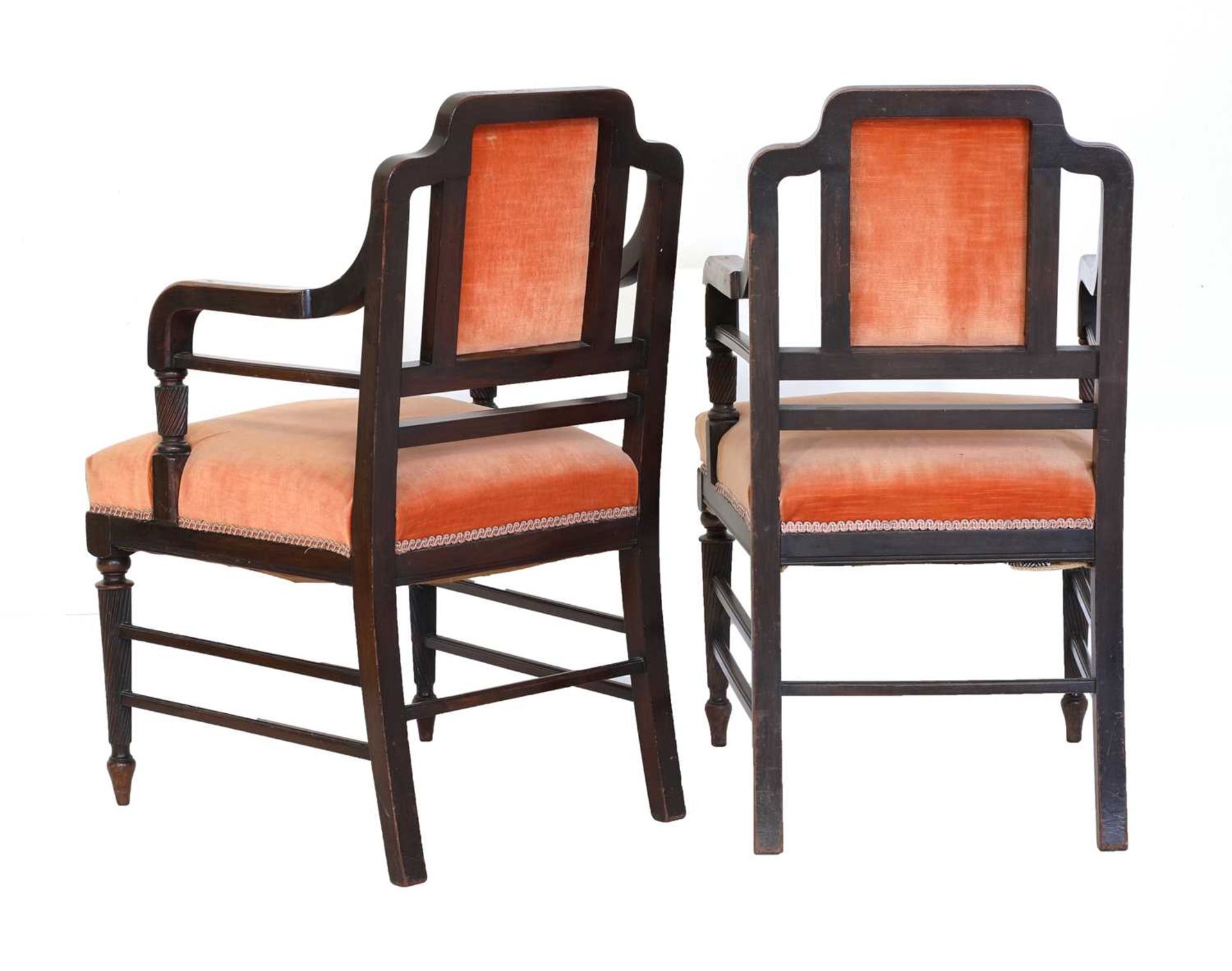 A pair of mahogany library chairs, - Image 2 of 3