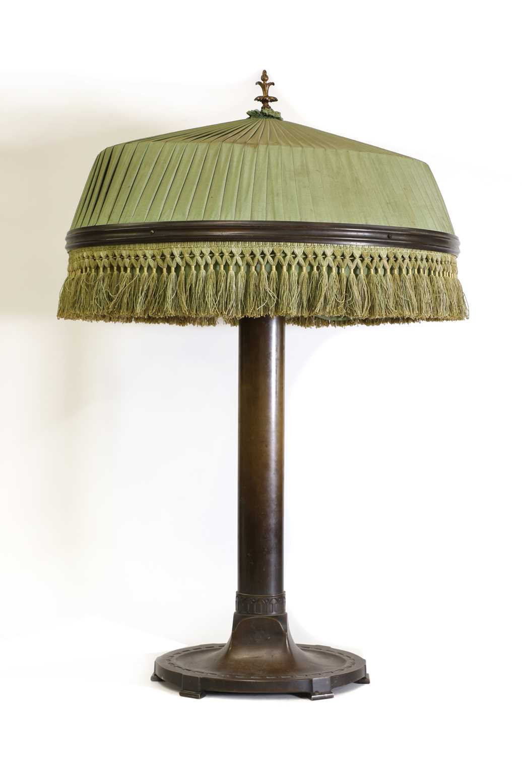 A patinated bronze Art Nouveau table lamp,