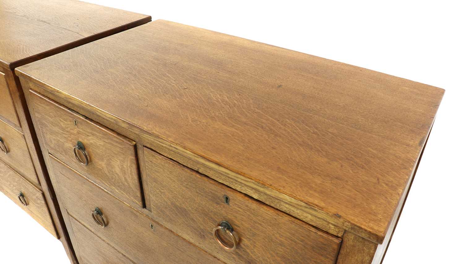 A pair of Arts and Crafts oak chests, - Image 4 of 15