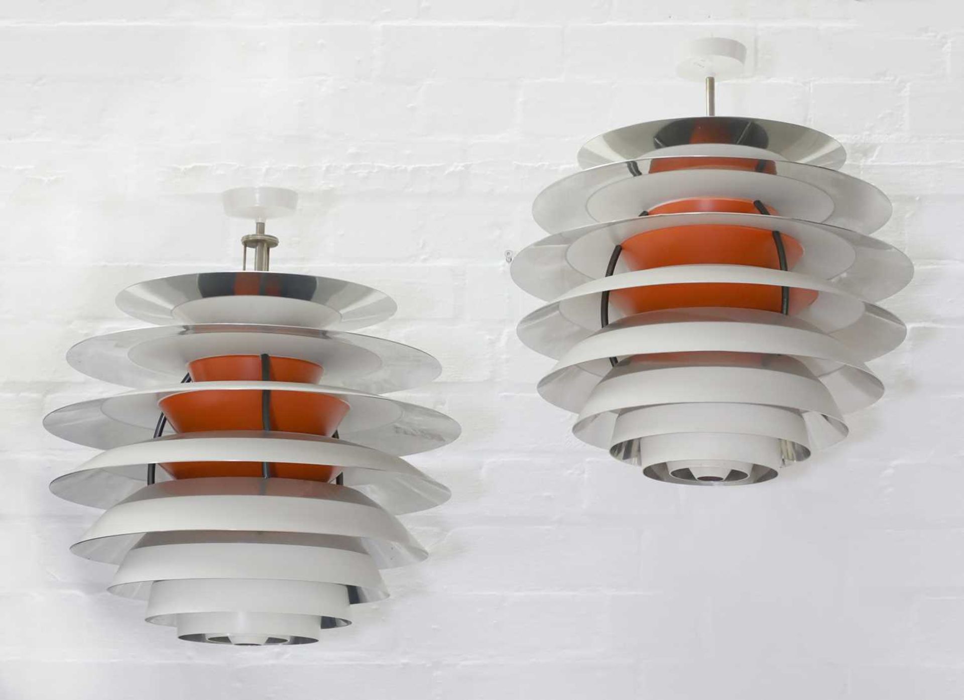 A pair of Danish 'Kontrast' hanging pendant lights,