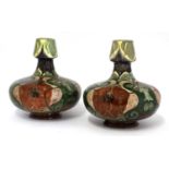 A pair of Brantjes Purmerende Faience pottery vases,