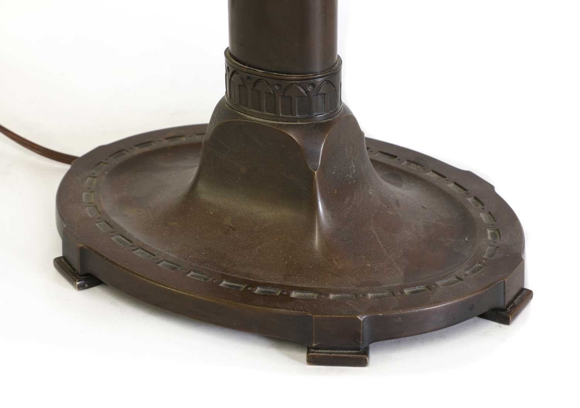 A patinated bronze Art Nouveau table lamp, - Image 3 of 3