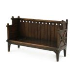 An oak child's settle,