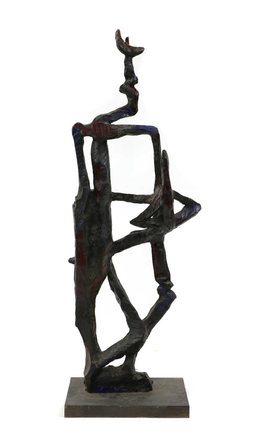 A modernist bronze sculpture,