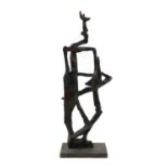 A modernist bronze sculpture,