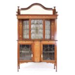 A mahogany inlaid side cabinet,