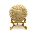 A late 19th century Japanese ivory ball,