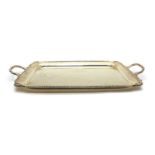 A silver twin handled tray,