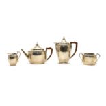 A four-piece silver tea service,