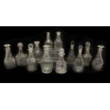 A collection of Regency and later glass decanters,