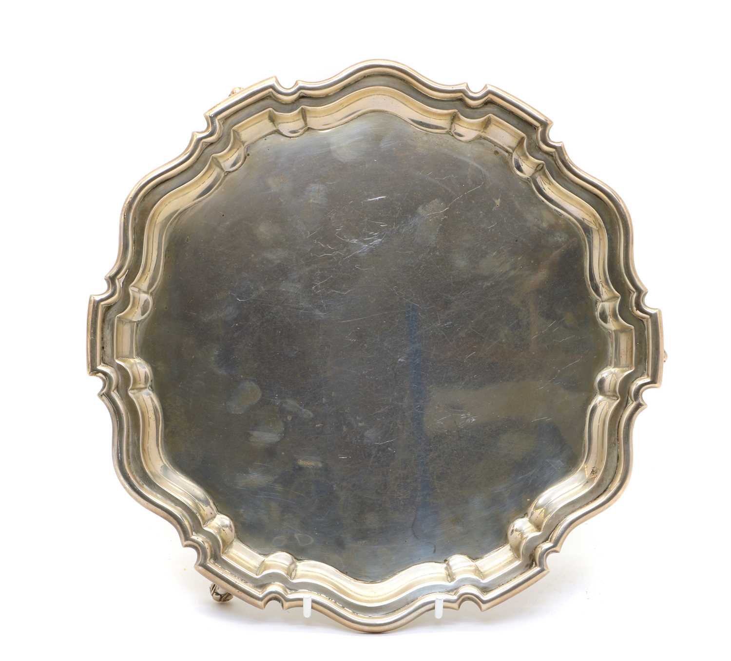 A silver salver, - Image 3 of 3