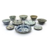 A collection nine of Vietnamese enamelled stoneware bowls and saucers,
