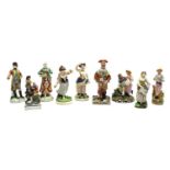 A collection of porcelain figures