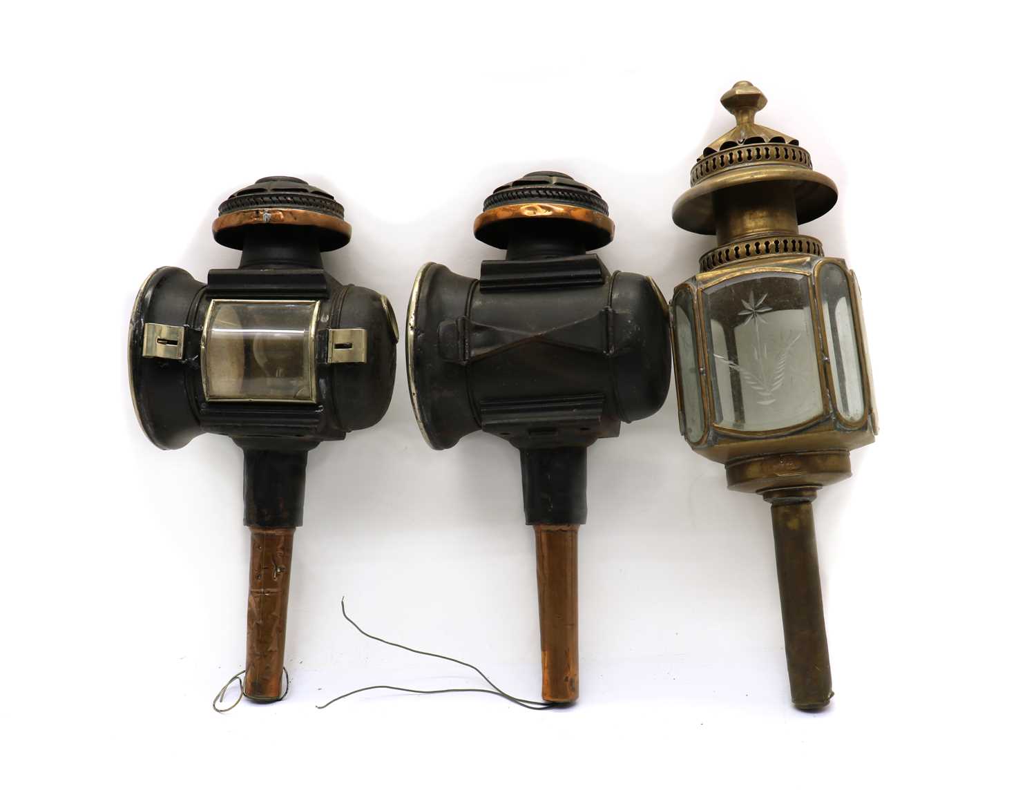 A pair of copper mounted coach lamps - Image 2 of 3
