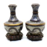 A pair of Chinese Cloisonne enamel vases,