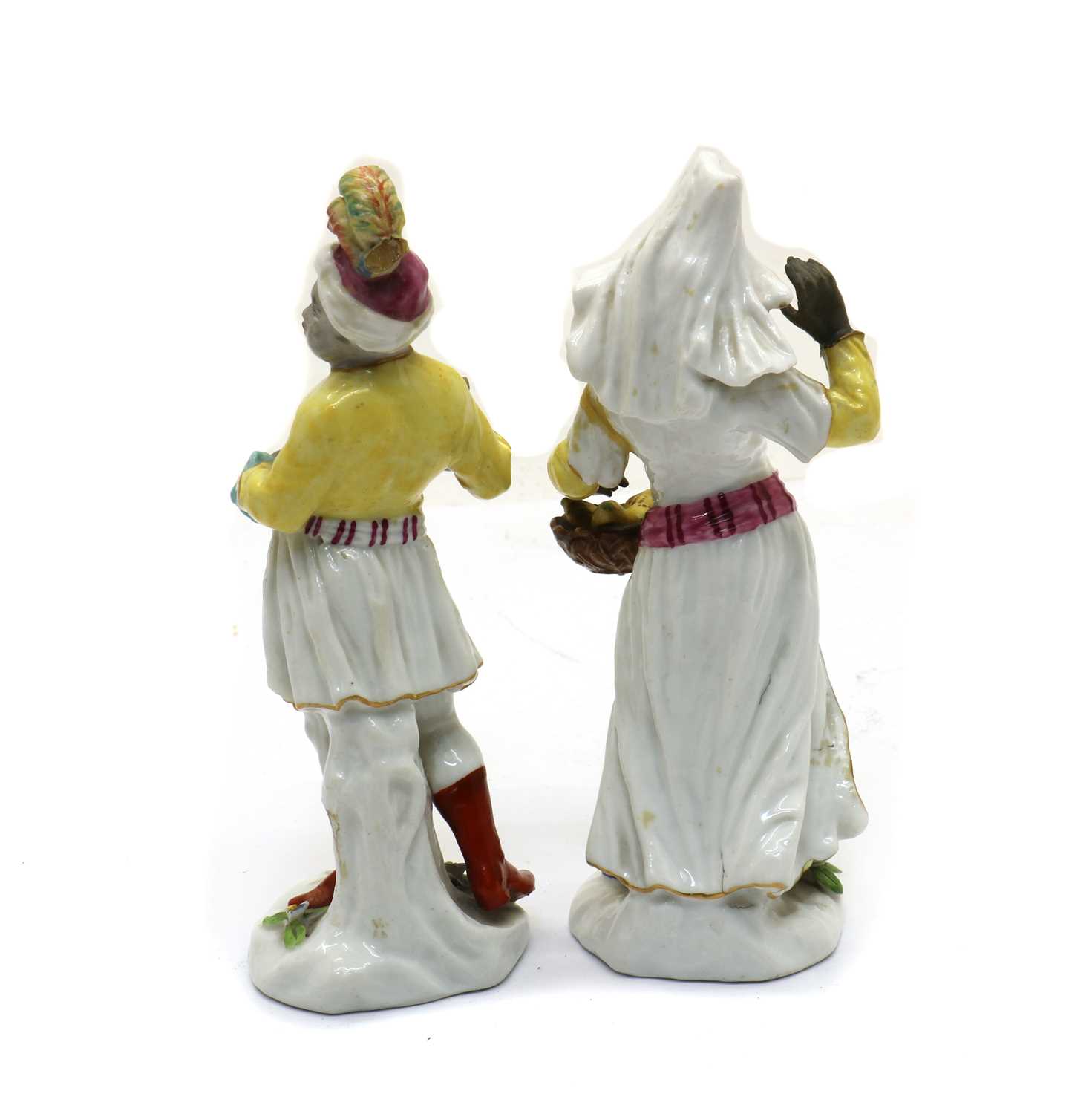 A pair of Edme Samson porcelain figures in the Ottoman taste, - Image 2 of 3