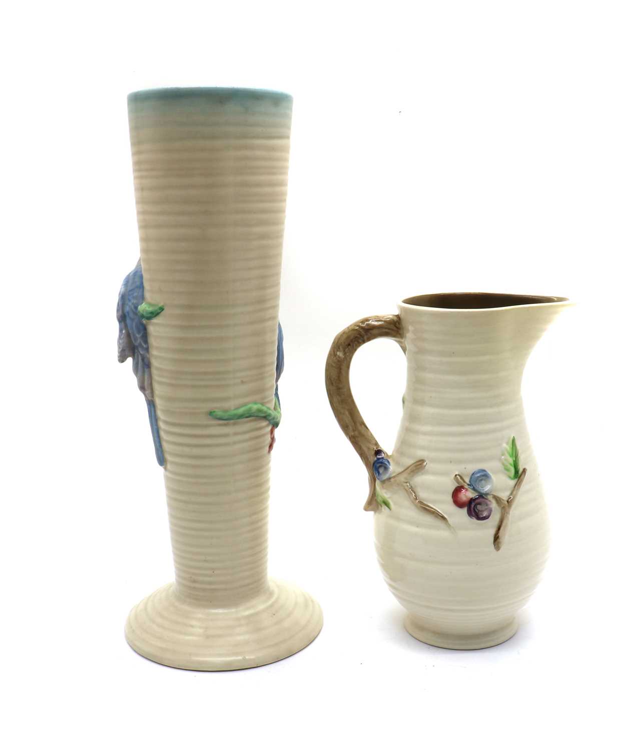 A Clarice Cliff 'Budgerigar' vase, - Image 2 of 3