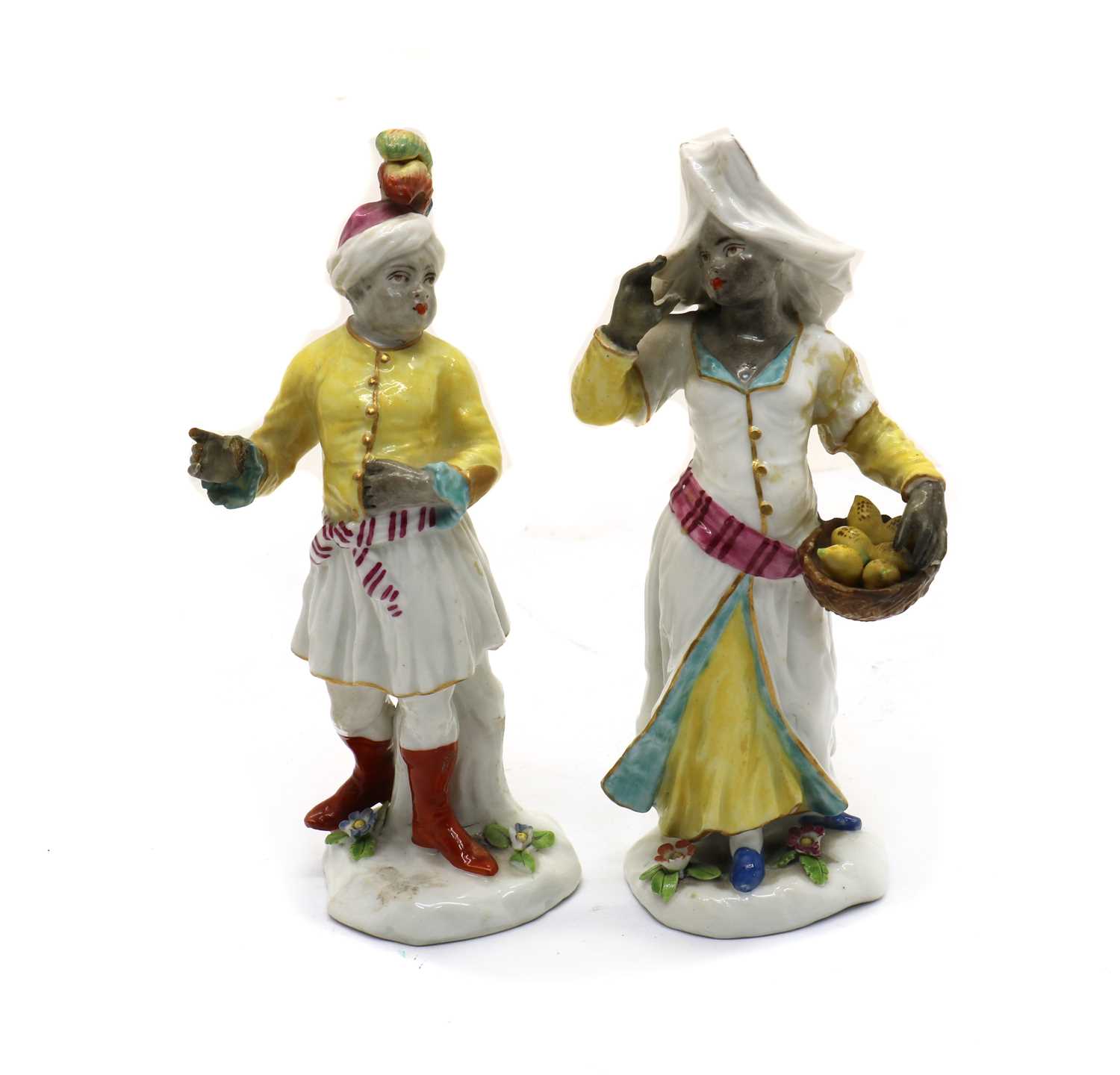 A pair of Edme Samson porcelain figures in the Ottoman taste,