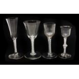 A collection of 18th century drinking glasses,