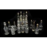 A collection of early 19th and later glass cruet bottles