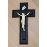 An ivory and ebony crucifix,
