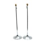 A pair of chrome telescopic lamps,