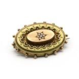 A Victorian 9ct gold split pearl brooch,