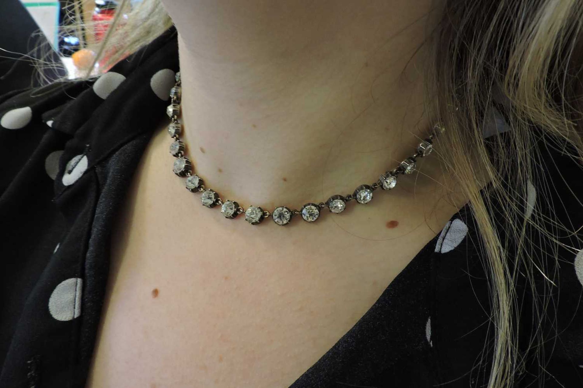 A late Georgian graduated paste rivière necklace, - Image 4 of 4