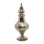 An Edwardian silver sugar caster,