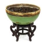 A Chinese style earthenware jardiniere,