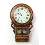 A Victorian drop dial wall clock