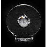 A Lalique glass Jungle clock,