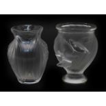 A Lalique glass vase,