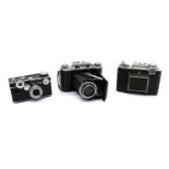 A collection of folding cameras