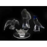 A collection of Lalique glass figures