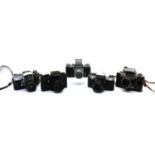 A collection of rangefinder and viewfinder cameras,
